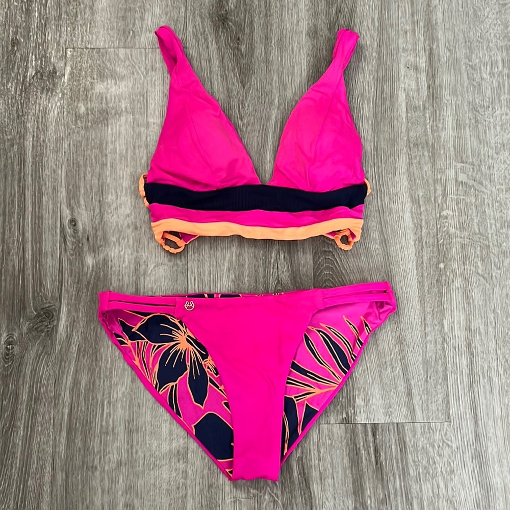 Maaji Hibiscus Pink Reversible Bikini